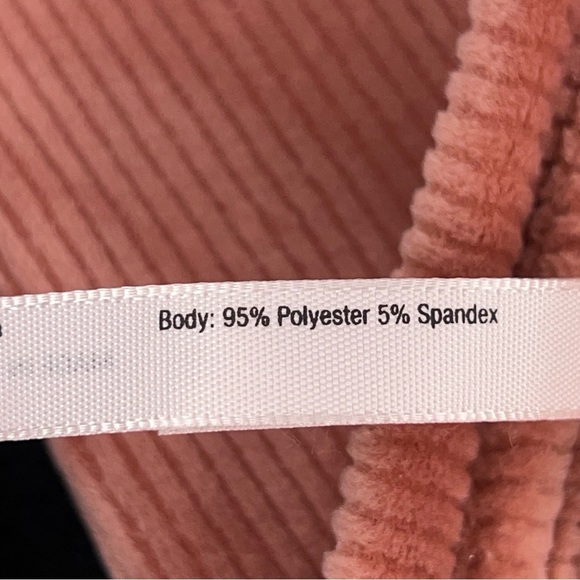 Medium Soma Mauve Pink Peachy Ribbed Velour Sweatshirt Loungewear Casual - Picture 13 of 14